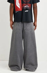 Pacsun Ryder Ultra Baggy Jeans Flames Gray