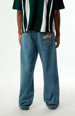Pacsun Dylan Baggy Jeans Embroidered Patch Medium Blue