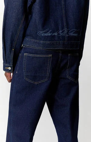 Pacsun Dylan Baggy Jeans Contrast Stitch Dark Blue