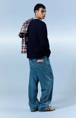 Pacsun Dylan Baggy Jeans Florence Patch Medium Blue