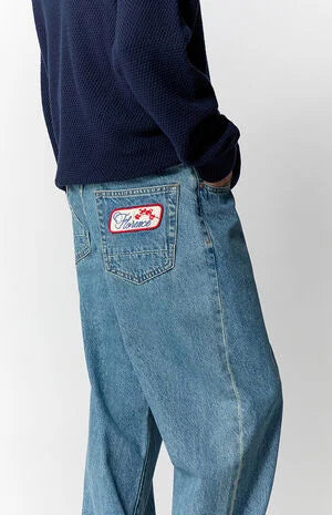 Pacsun Dylan Baggy Jeans Florence Patch Medium Blue