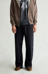 Pacsun Black Studded Fleece Extreme Baggy Sweatpants
