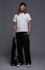 FIELD OF STUDY by Pacsun Valencia Baggy Trousers Stretch Cargo Black