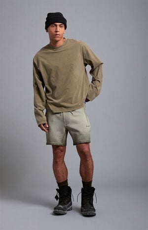 A.R.C. Green Vintage Wash Heavyweight Oversized Long Sleeve T-Shirt