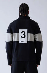 A.R.C. Black Rugby Long Sleeve Polo Shirt