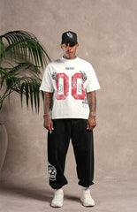 DARC SPORT ATHLETICS 00 Distressed Grunge Raw Cropped Oversized T-Shirt