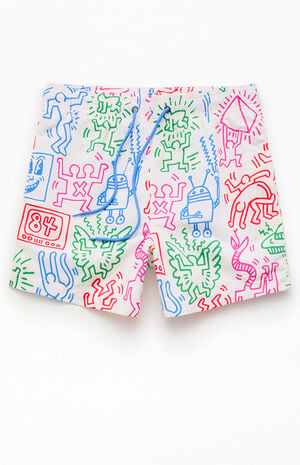 Ripple Junction Keith Haring AOP 4" Swim Trunks