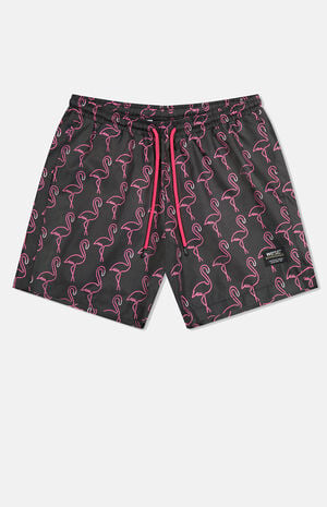 WeSC Zack Neon Flamingo 5" Swim Trunks