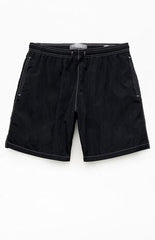 Pacsun Black Baggy Contrast Crinkle 8" Swim Trunks