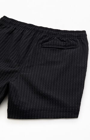 Pacsun Black Hudson Striped 5.5" Swim Trunks