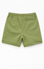 Pacsun Green Hudson Striped 5.5" Swim Trunks