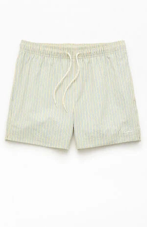 Pacsun Smiley Stripe Seersucker 4.5" Swim Trunks