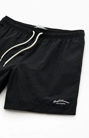 Pacsun Black Collegiate 6.5" Swim Trunks