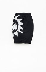 Pacsun Black Logo Seersucker 4.5" Swim Trunks