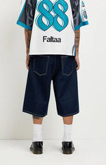 Pacsun Austin Extreme Baggy Jean Shorts Dark Blue