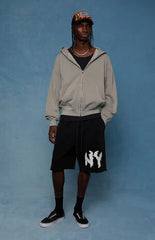 NY Raw Applique Baggy Sweat Shorts