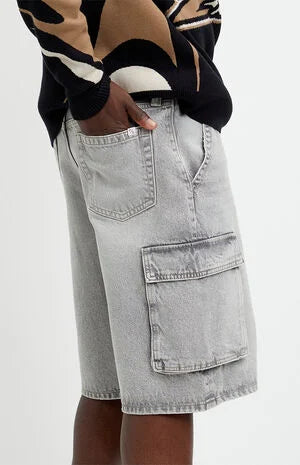 Pacsun Austin Extreme Baggy Jean Shorts Cargo Gray