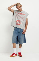 Pacsun Parker Baggy Jean Shorts Ripped Medium Blue