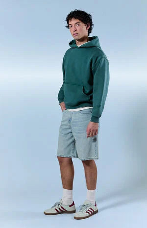 Pacsun Parker Baggy Jean Shorts Light Blue Tint