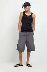 Pacsun Austin Extreme Baggy Jean Shorts Cargo Carpenter Charcoal