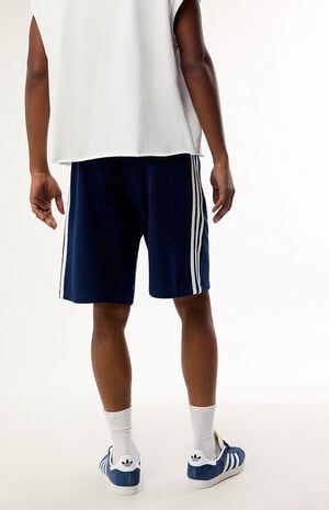 adidas Navy 3-Stripes Oversized Sweat Shorts