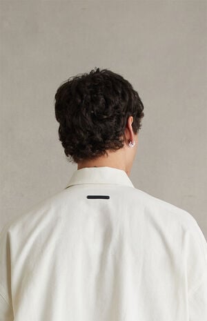 Fear of God ESSENTIALS Ivory Signature Button Up Long Sleeve Shirt