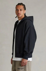 Fear of God ESSENTIALS Vintage Black Classic Zip Up Hoodie