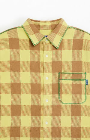 Awake NY Plaid Contrast Stitch Long Sleeve Flannel Shirt
