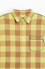 Awake NY Plaid Contrast Stitch Long Sleeve Flannel Shirt
