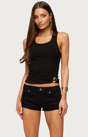 Edikted Klyah Metal Pendant Ribbed Tank Top