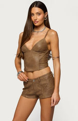 Edikted Idara Faux Leather Corset