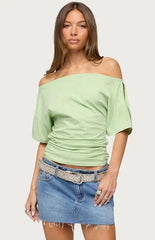 Edikted Feng Off-The-Shoulder Cutout Top
