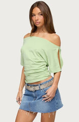 Edikted Feng Off-The-Shoulder Cutout Top