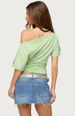 Edikted Feng Off-The-Shoulder Cutout Top
