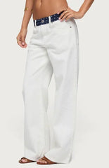 Edikted Polka Dot Low Rise Baggy Jeans