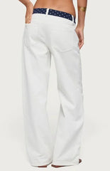 Edikted Polka Dot Low Rise Baggy Jeans
