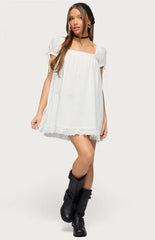 Edikted Sepid Striped Cotton Mini Dress