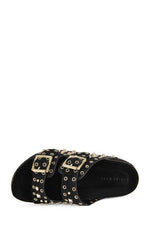 AZALEA WANG Women's Kaegan Black Flatform Sandals