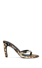 AZALEA WANG Women's Lewis Cream and Brown Stiletto Sandals