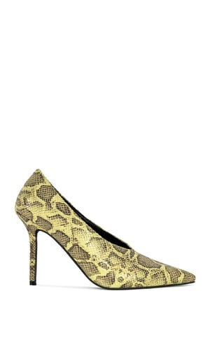 AZALEA WANG Women's Patricc Yellow Snake Stiletto Pumps