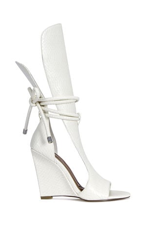 AZALEA WANG Women's Douma White Wedge Sandals