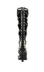 AZALEA WANG Women's Indranihigh Zebra Stiletto Sandal Boots