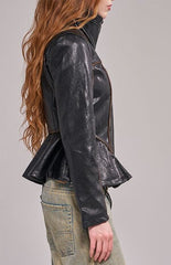 AZALEA WANG Ally Black Moto Jacket