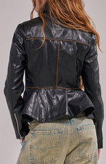 AZALEA WANG Ally Black Moto Jacket