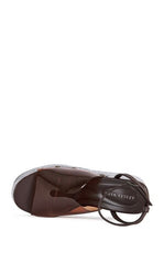 AZALEA WANG Women's Jenza Chocolate Platform Wedge Jelly Sandals
