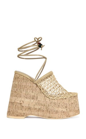 AZALEA WANG Women's Venne Nude Platform Wedge Wrap Around Sandals