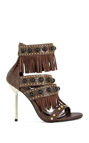 AZALEA WANG Women's Antoine Chocolate Stiletto Sandals