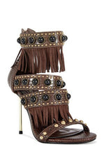 AZALEA WANG Women's Antoine Chocolate Stiletto Sandals