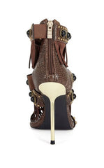 AZALEA WANG Women's Antoine Chocolate Stiletto Sandals