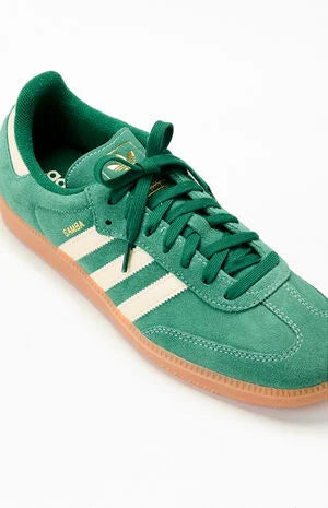 adidas White & Green Samba OG Shoes